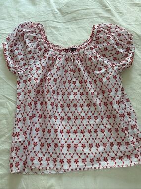 J.Crew Scallop Trim Eyelet top